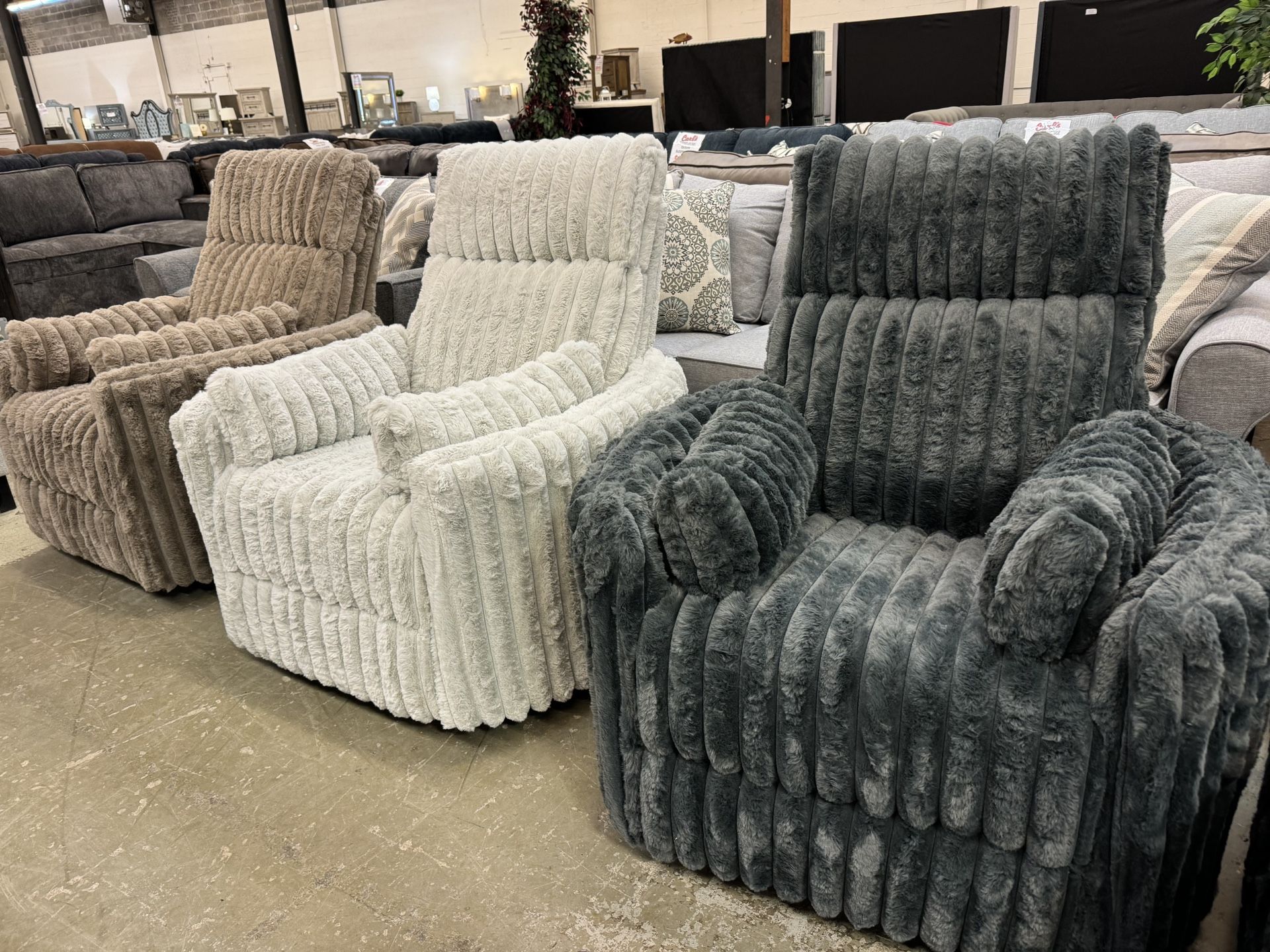 Cozy Soft Swivel Recliner In Beige, Camel Or Charcoal Color!