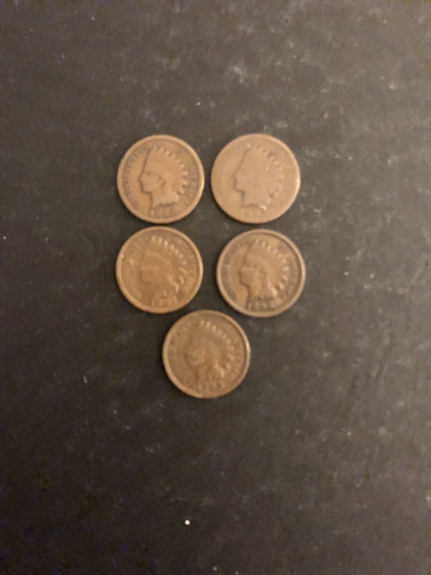 Coins – Indian Pennies – 1888, 1893, 1897, 1898 and 1899 – Total 5 Coins