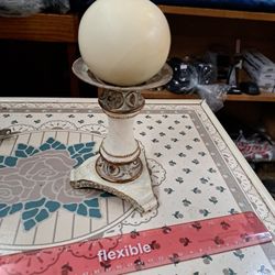 Roman style candle and holder