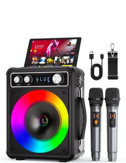 Karaoke/PA System with 2 wireless Bluetooth microphones