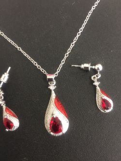 Necklace stemless steel red diamond necklace