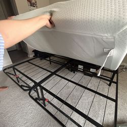 Bed Frame With newly Bought Mattress 