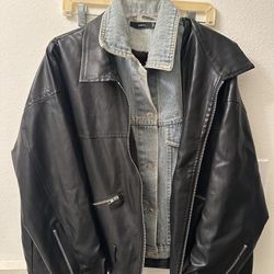 Leather Jean Jacket Size S/M