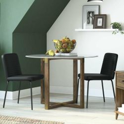 DHP Wynn Dining Chair, Set of 2, Black Faux Leather