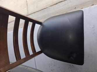 Wood Dining chairs with black padding