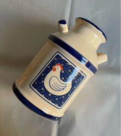 Vintage Farm Animal-Themed Ceramic Mik Can/Utensil Holder