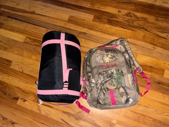 Sleeping bag 32x72 and backpack women’s +20