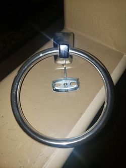 Chrome toilet paper holder and towel ring