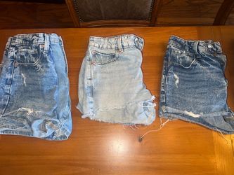 Lot of 4 Distressed Denim Jean Shorts