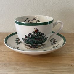 Spode Christmas Tree Teacup And Saucer