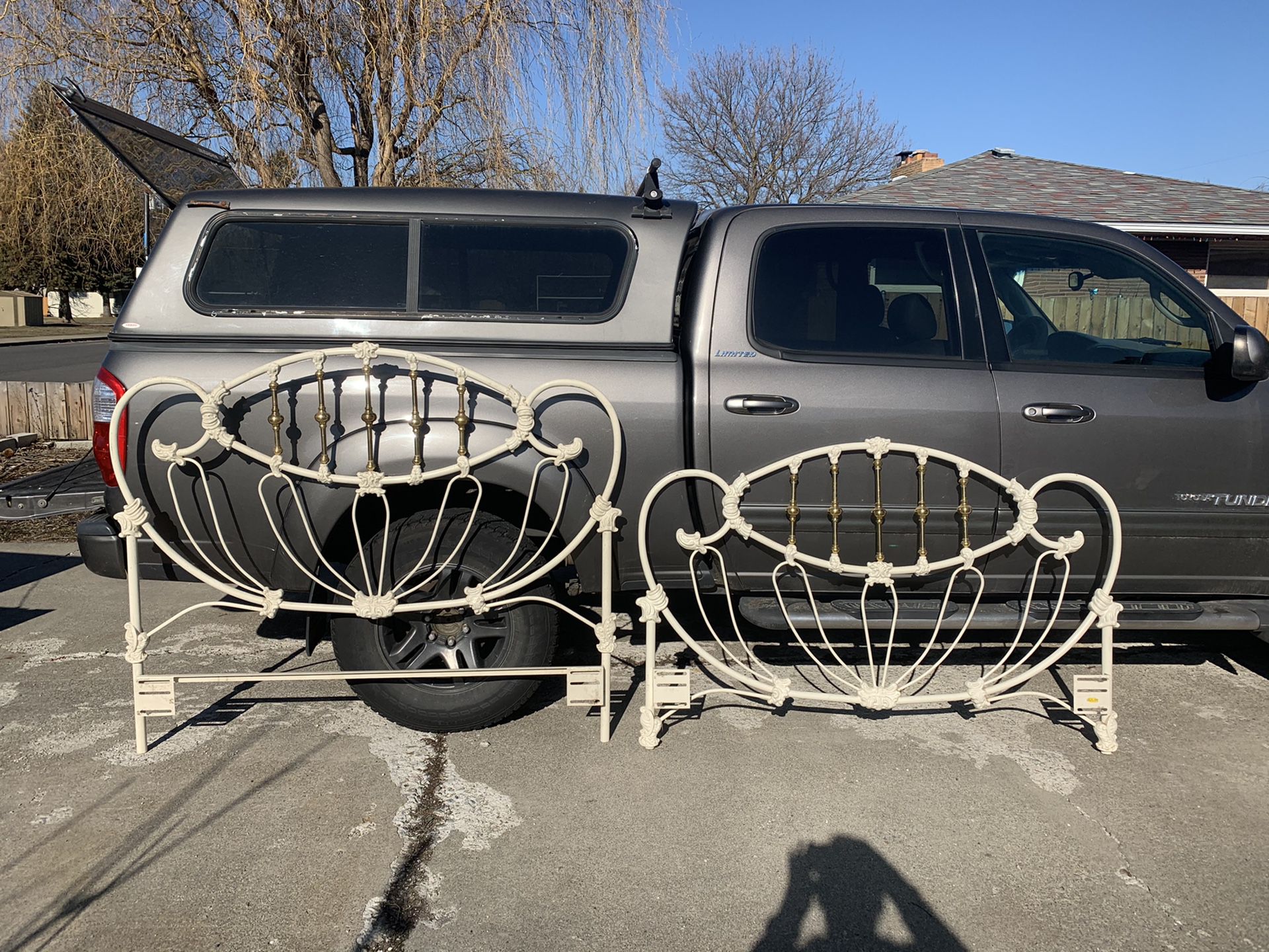 Full size solid metal bed frame