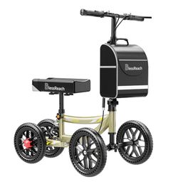 BlessReach All Terrain Knee Scooter for Adults Foot Injuries,11” Big Wheels 300lbs Foldable Leg Knee Scooter, Disc Brake System, Adjustable Height, St