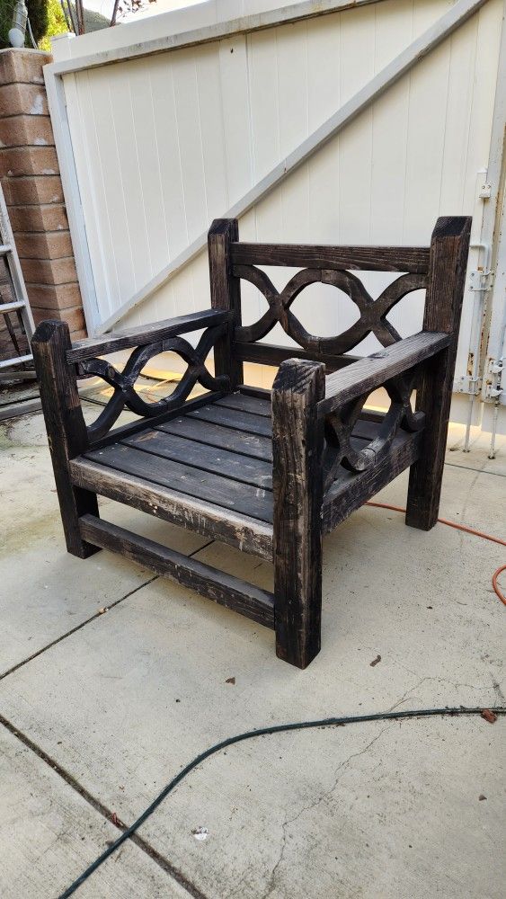 Quality Wooden Patio Furniture [Chair & Couch]  HEAVY DUTY, ORNATE, & FINELY CRAFTED WOOD From Santa Barbara 