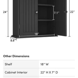 Bathroom Wall Cabinet- Black