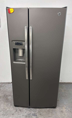GE Side‑by‑Side Fridge – Slate, Ice & Water Dispenser