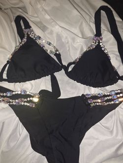 Brand new 2 piece jeweled bikini, brand new size medium