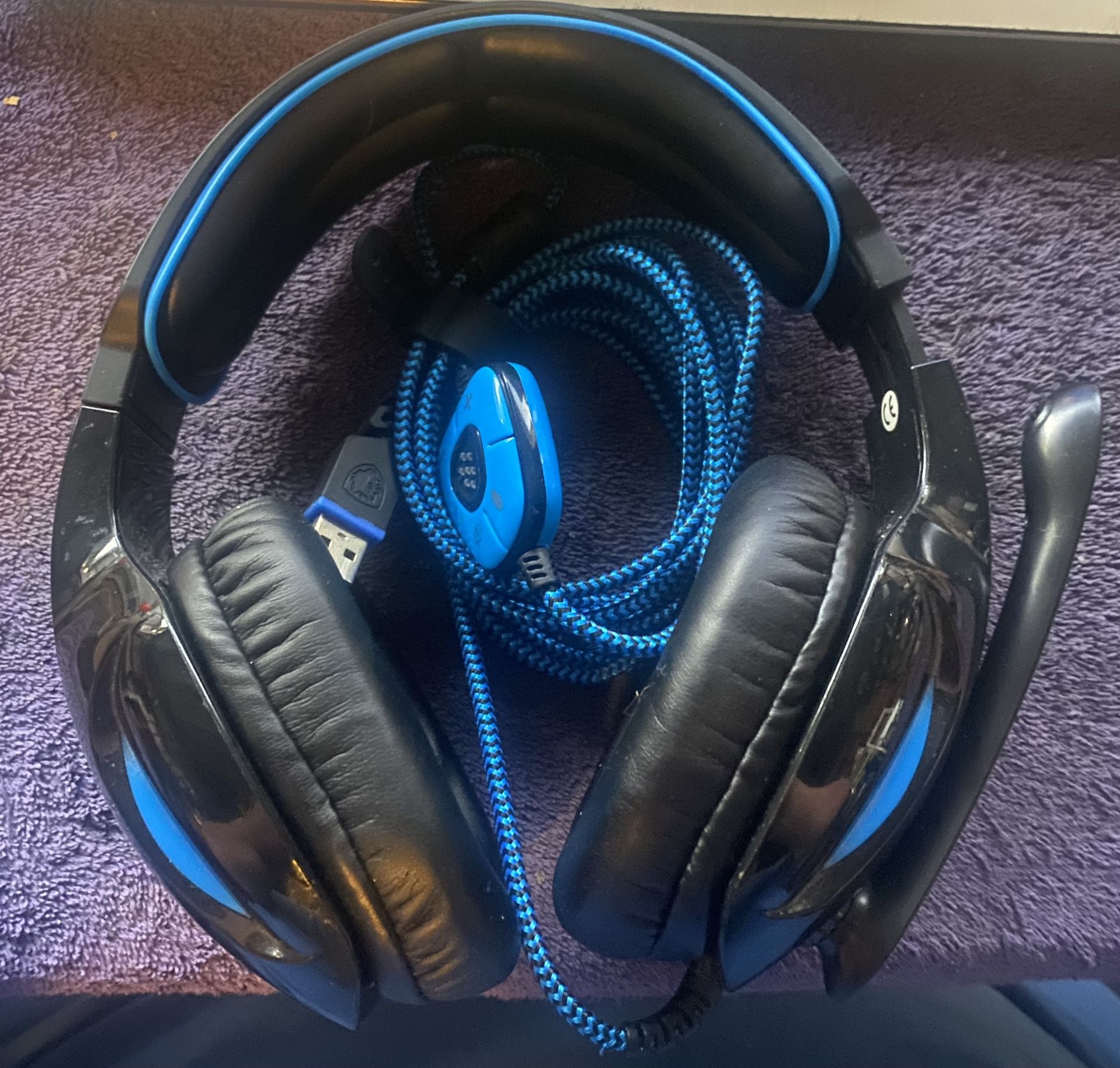 Sades SA-902 Gaming Headset 7.1 Channel Virtual Surround Sound USB Over-Ear Blue