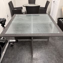 Large patio table with glass top