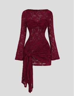 Mini burgundy lace dress