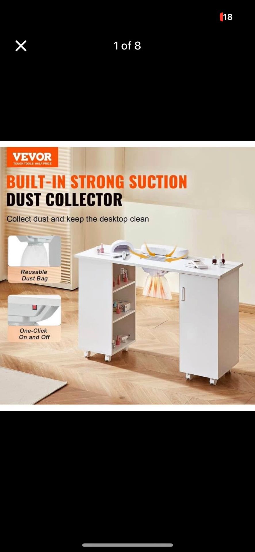 BRAND NEW Manicure Table w/Built in Dust Collector