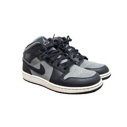 Air Jordan 1 Mid Cool Grey Basketball Sneakers Size 7 Youth Women's Size 8.5