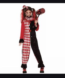 Like New Halloween Kids Red and Black Clown Costume Size 4-6