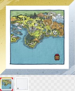 Pokémon Center Gold And Silver 25th Anniversary Map Of The Johto Region Hand Towel