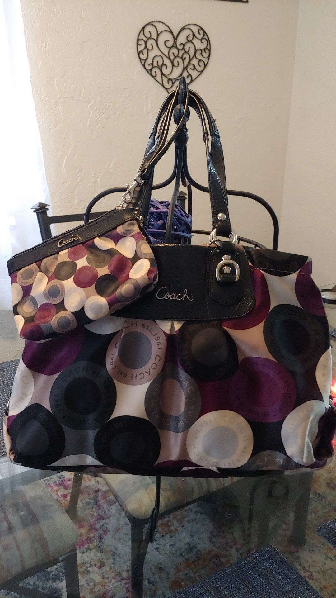 Coach bag with wristlet.