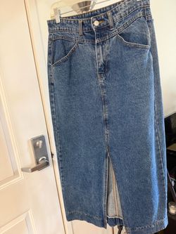 Denim maxi skirt