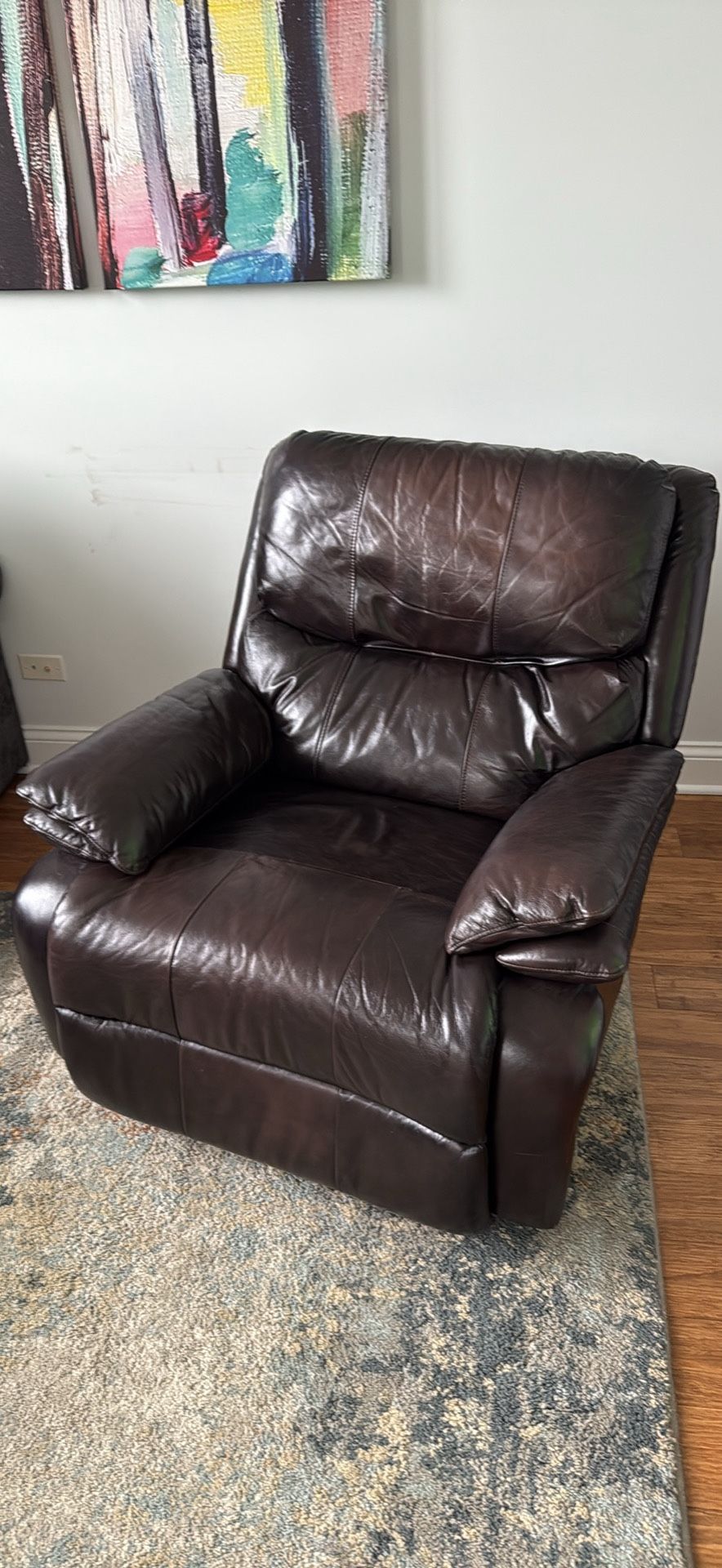 Brown Leather Recliner Chair