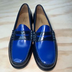 GH Bass Weejuns Larson Color Block Penny Loafers Mens Size US 10 Blue Leather