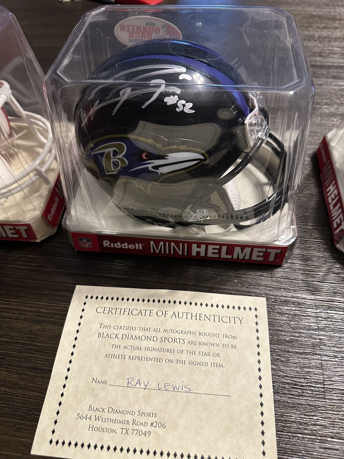 Ray Lewis Signed Mini Helmet. Ravens.