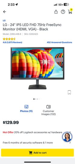 Lg 24” Monitor