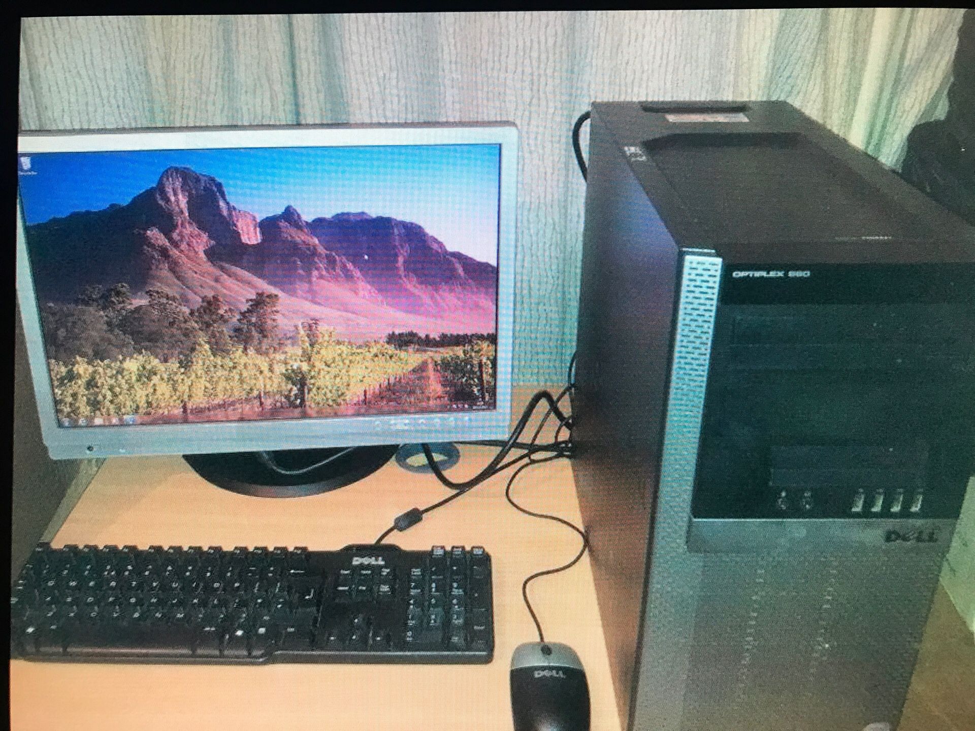 Core i7 Dell desktop and monitor