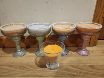 NEW MARGARITA GLASS CANDLES AND GLASS COCKTAIL CANDLE