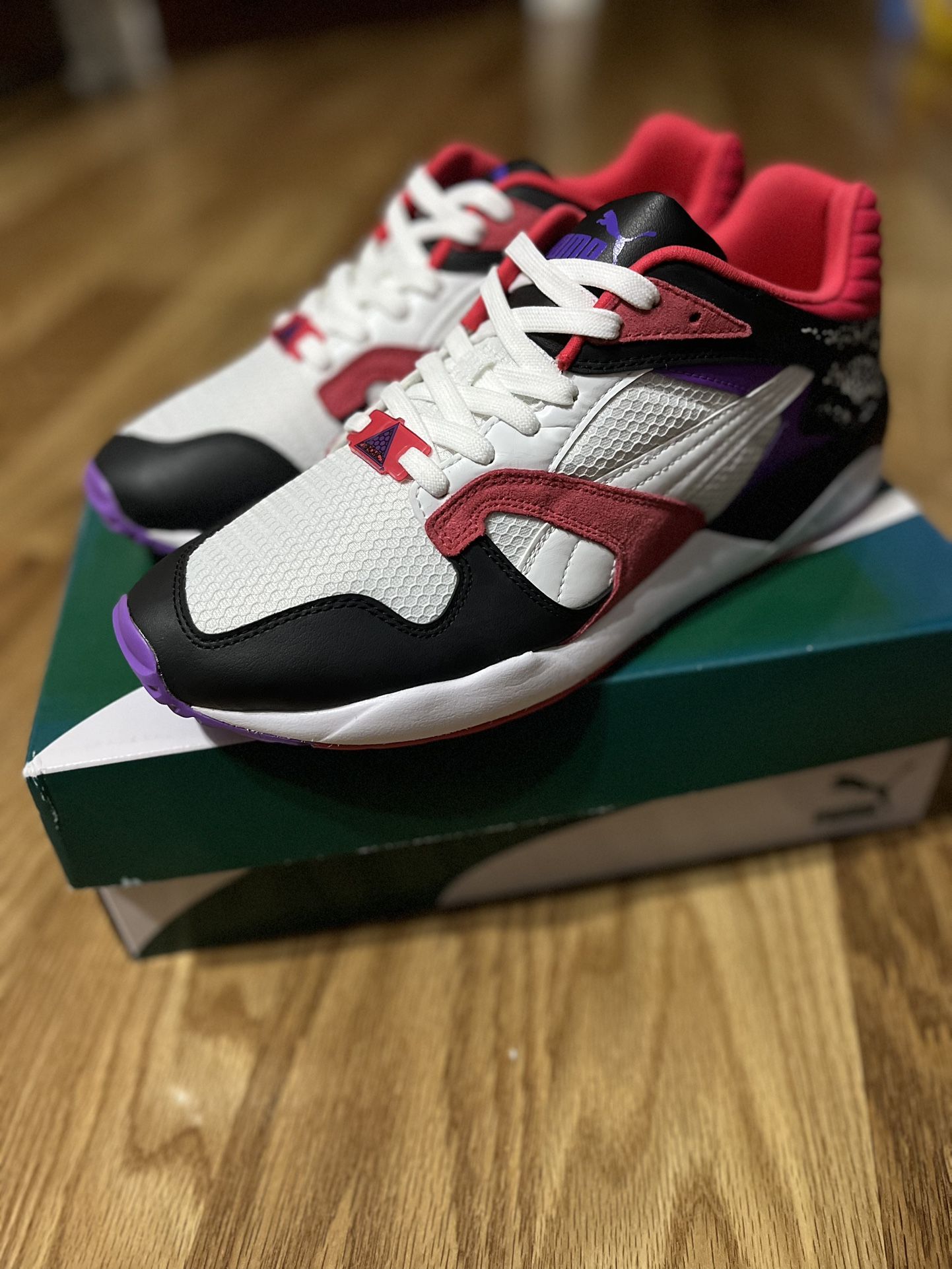 Puma Trinomic XS-850 - Men’s Size 9.5 - White/Red/Purple Glimmer