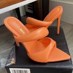 Orange Pointed Toe Heels size 6.5
