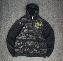 Disney Store Unisex Tim Burton’s The Nightmare Before Christmas Zip Up Hoodie Size XL