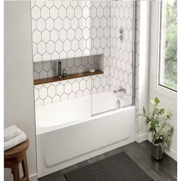 Maui 60 in. x 30 in. Soaking Bathtub with Right Drain in White