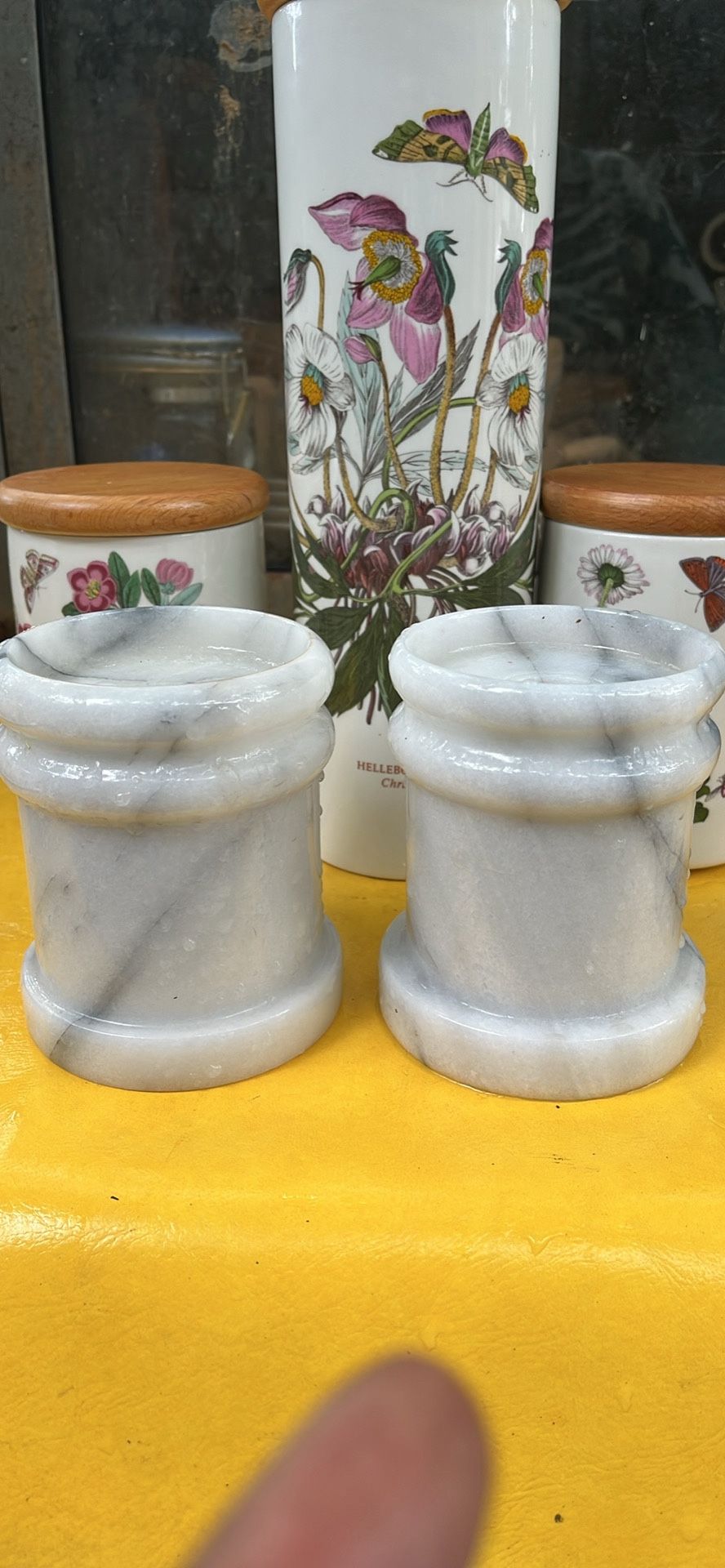 Solid White Marble Candle Holders. For Both Tapers And Pillar Candles.