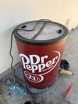 Dr Pepper Barrel Cooler Mini Fridge
