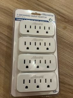 Brand new - 3 outlet grounded wall plug adapter (4 pack)