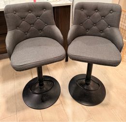 Grey bar stools set of 2