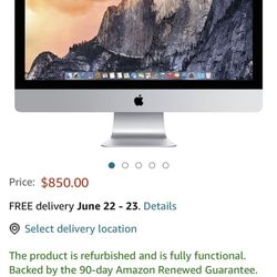 Apple iMac 27inch Desktop 