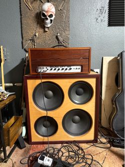 70s Sound City 120 Amp Head with custom wood housing and custom cabinet