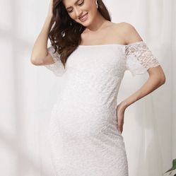 White Maternity Dress. 