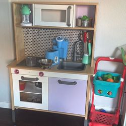 Pretend Kitchen And Shopping Cart