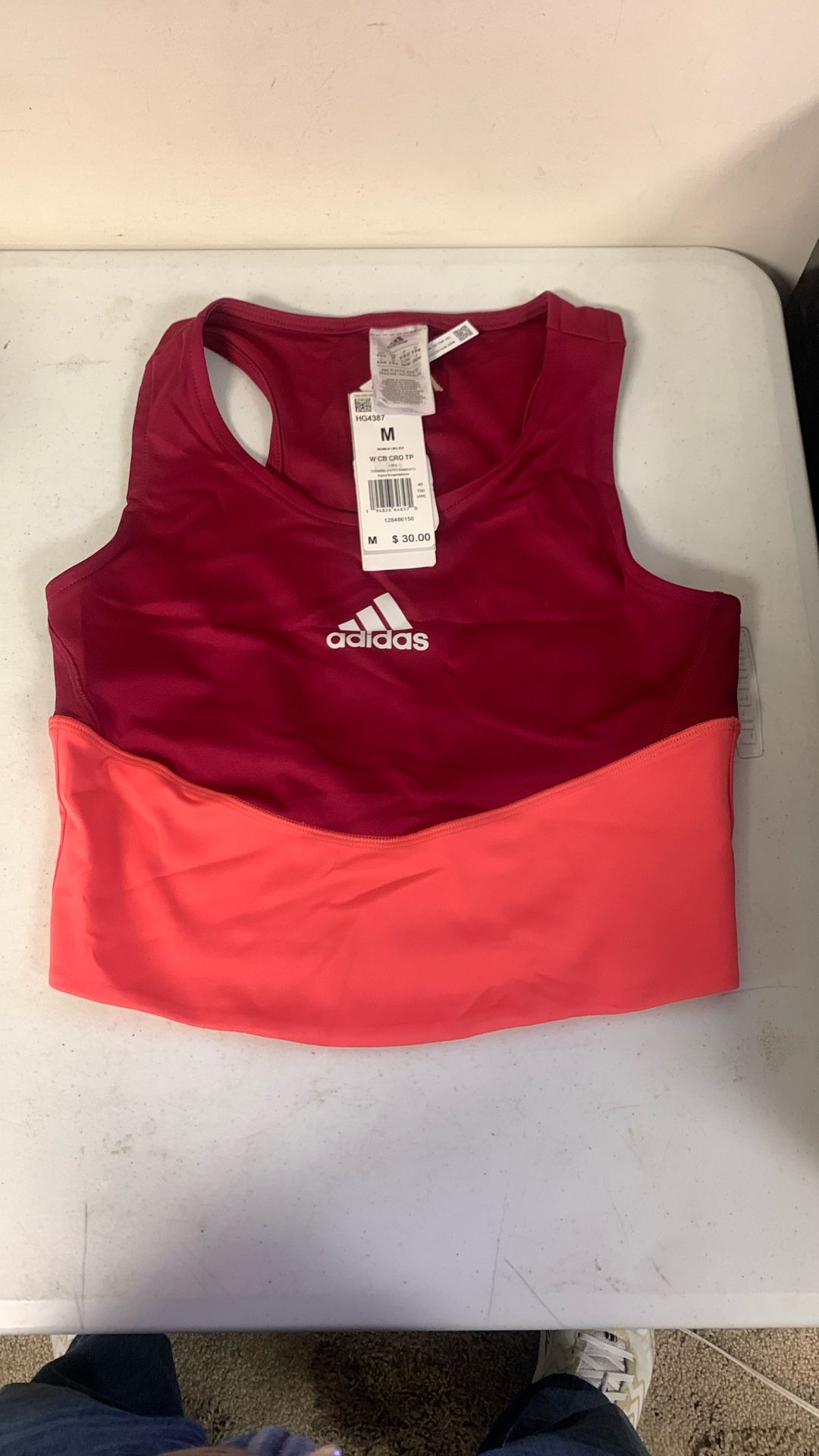 adidas Women’s Colorblock 3- Stripes Crop Top. Sz M. Sh