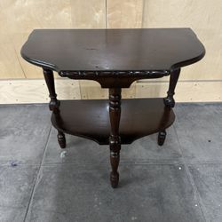 Antique Two Tiered Side Table with Turned Legs
