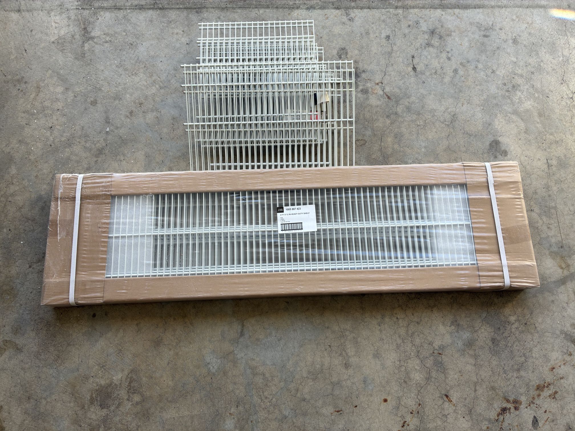 Everbilt 4 ft. x 12 in. Heavy Duty Wire Shelf (6 Pack) and cut-off small shelves